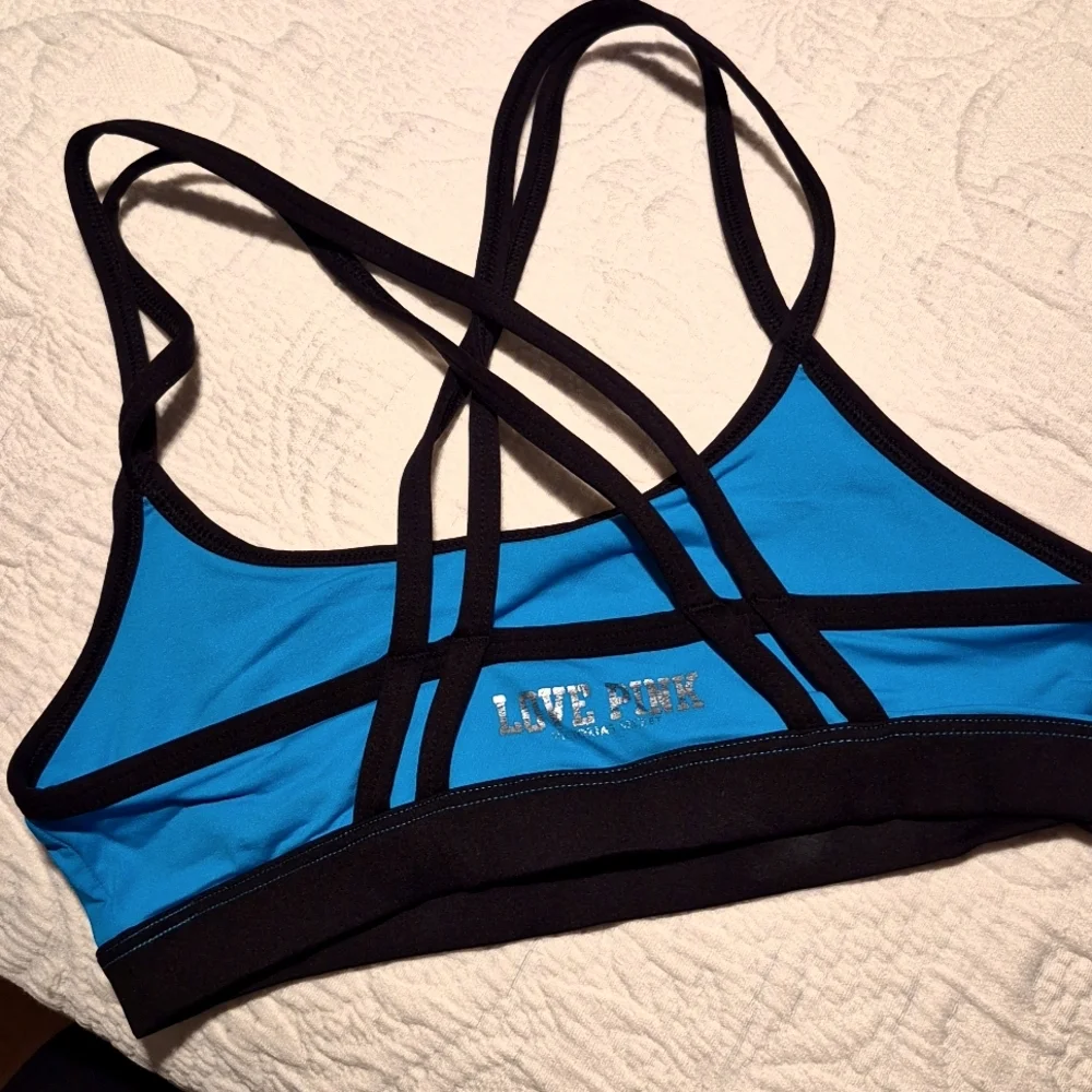 Victoria's Secret women's XS Pink Yoga bright blue & black VGUC - Picture 3 of 6